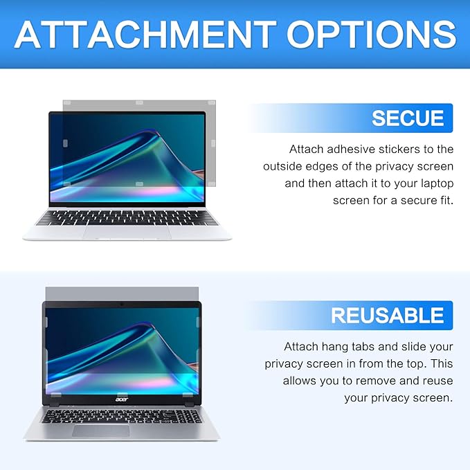 ZOEGAA 12.1 Inch Laptop Privacy Screen Protector, for 12.1 inch 16:9 Aspect Ratio 10.55"x5.94", Laptop Screen Privacy Shield and Anti Blue Light Anti Glare Screen Protector