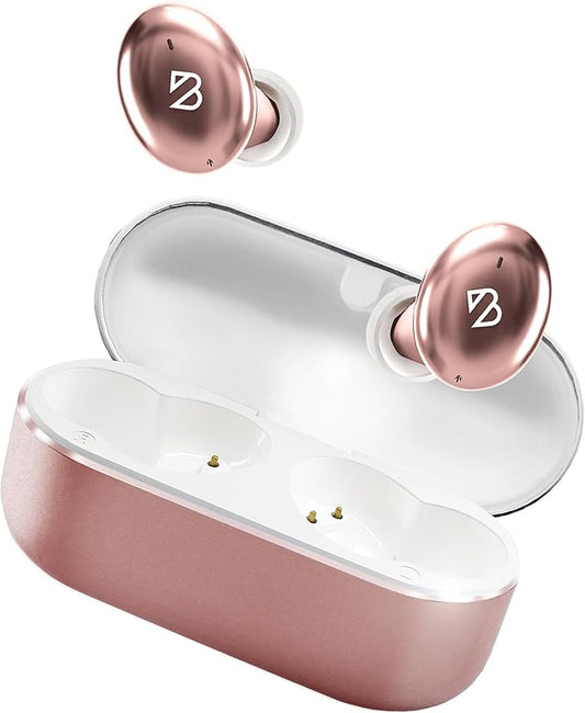 Back Bay Audio Tempo 30 Wireless Earbuds for Small Ears - Award-Winning Sound, Sweatproof Bluetooth Earbuds, Comfortable Ear Buds for Women, Pink Earphones Small Ear Canals, Long Battery Headphones