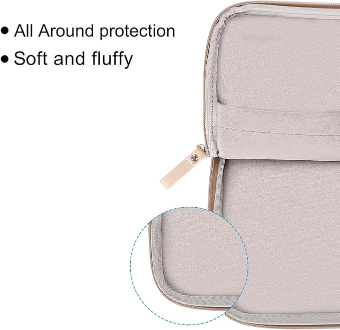 MOSISO Laptop Sleeve Bag 16 inch Compatible with MacBook Air 15 inch 2025-2023 M4 M3 M2/Pro 16 inch 2025-2019 M4 M3 M2 M1, 15-15.6 inch Notebook, PU Leather Padded Bag Waterproof Case, Apricot
