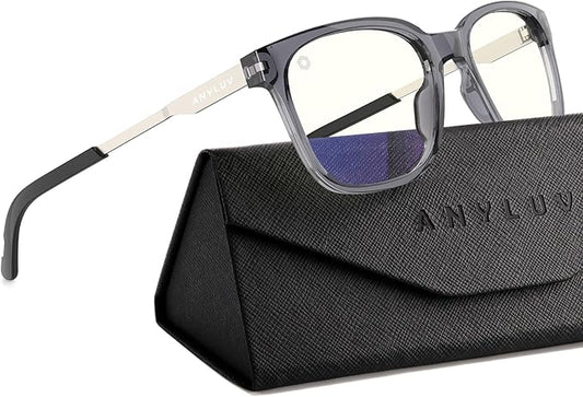 ANYLUV Blue Light Glasses for Men, Lightweight Computer Gaming Glasses, Stylish Anti Eyestrain Blue Light Blocking Men