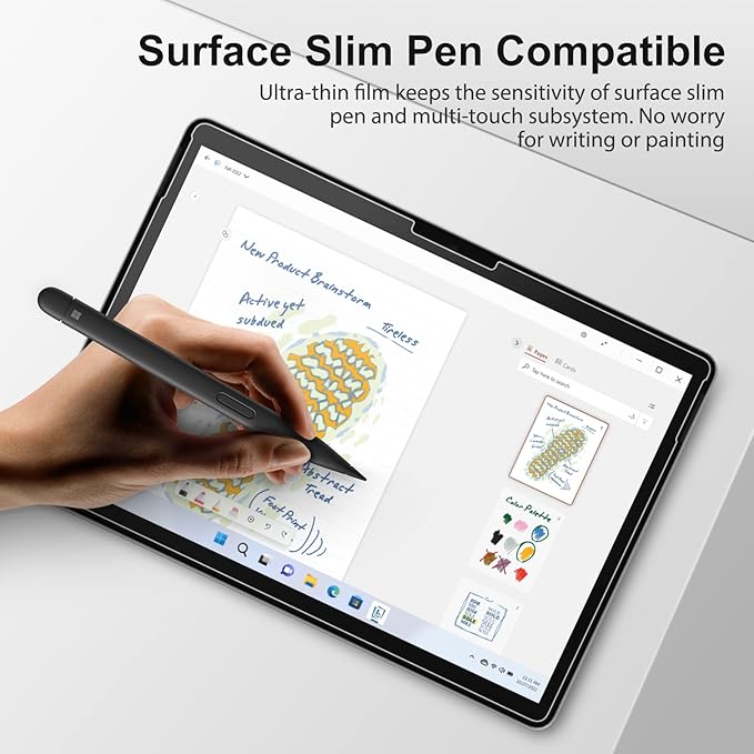 SPARIN [2 Pack] Screen Protector for Surface Pro 11 2024/Microsoft Surface Pro 9/Surface Pro 10/Surface Pro 8/Surface Pro X, [13 inch], 9H Tempered Glass/Support Surface Pen