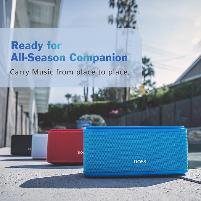DOSS SoundBox Touch Wireless Bluetooth Speaker-12W HD Sound with Rich Bass, IPX5 Waterproof, 20H Playtime, Handsfree, for Gatherings, Home, Office, Outdoor, Travel-Upgraded