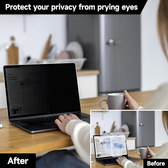 2-Pack Privacy Screen Compatible with MacBook Pro 13 Inch Screen Protector (2016, 2017, 2018, 2019, 2020, 2021, 2022, M1, M2), Laptop Privacy Screen Matte Anti Blue Light Glare Filter