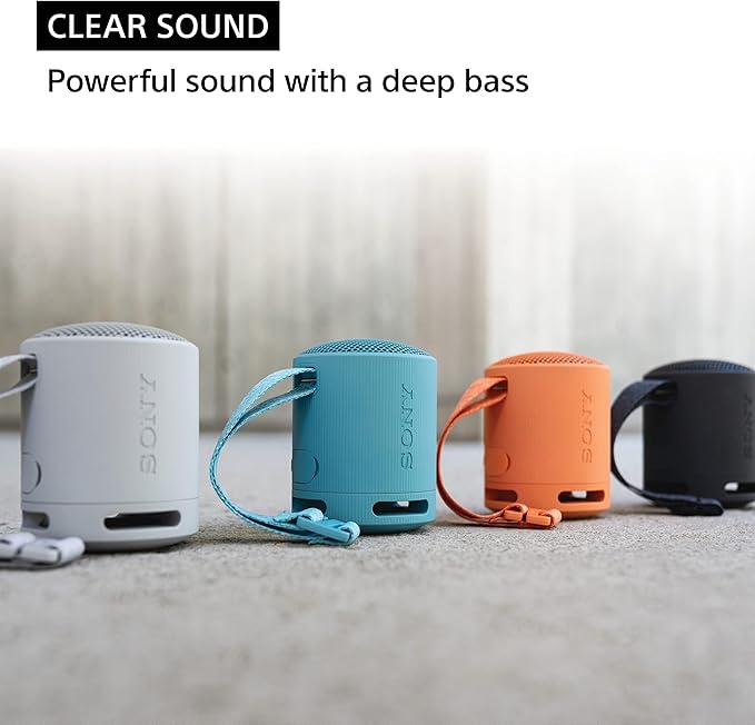 Sony SRS-XB100 Wireless Bluetooth Portable Lightweight Super-Compact Travel Speaker, Durable IP67 Waterproof & Dustproof Shower Speaker, 16 Hour Battery, Versatile Strap, & Hands-free Calling, Orange