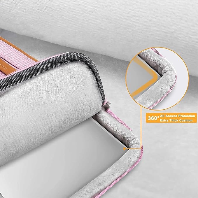 MOSISO 9-11 inch Tablet Sleeve Case for iPad A16 2025, iPad Air 11 inch M3 M2, iPad Pro 11 M4, iPad 10/9/8/7th, Galaxy Tab A9+/S9/S8/Plus 11, Side Open Carrying Bag with 4 Zipper Pockets, Pink
