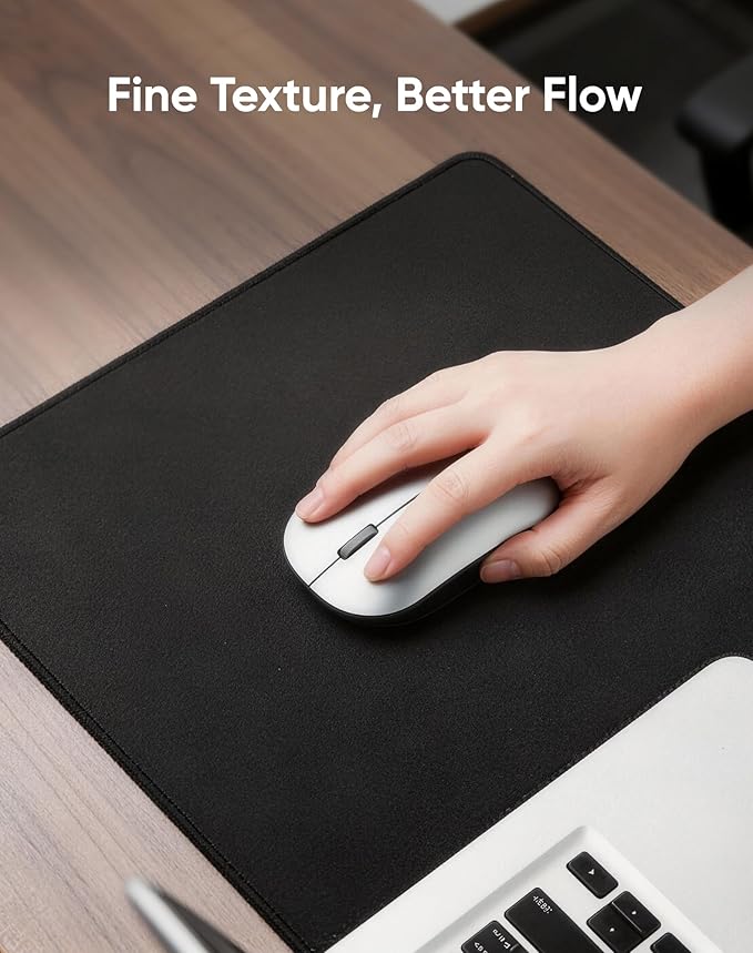 Large Gaming Mouse Pad with Durable Stitched Edges, Non-Slip Rubber Base, Big Computer Keyboard Mouse Mat Desk Pad for Home Office Gaming Work, 27.6''x11.8''x0.12'', Black