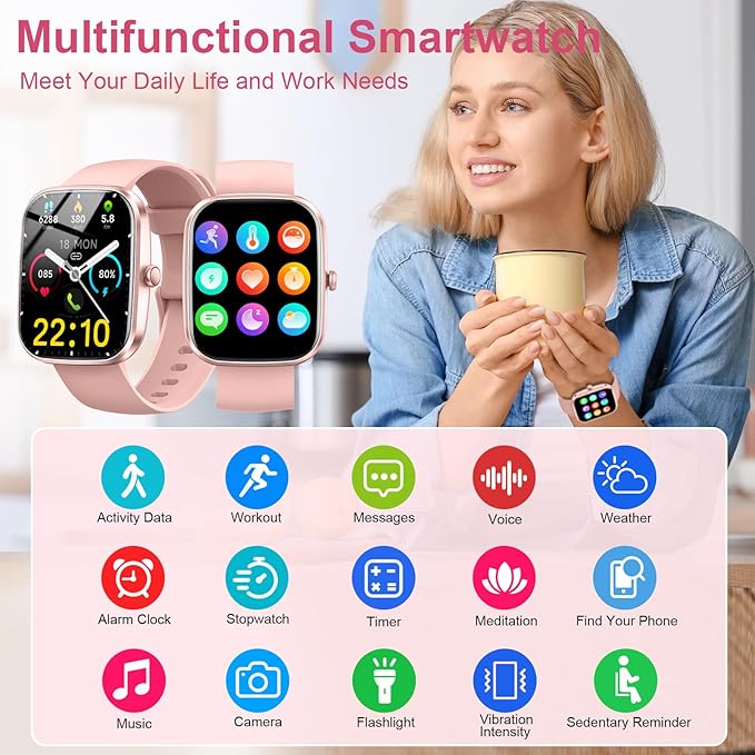 Smart Watch for Women Men(Answer/Make Call), 2025 New 1.91" HD SmartWatch, Fitness Watch with 120+ Sport Modes, IP68 Waterproof, Heart Rate/Sleep Monitor, Pedometer, Activity Tracker for Android iOS