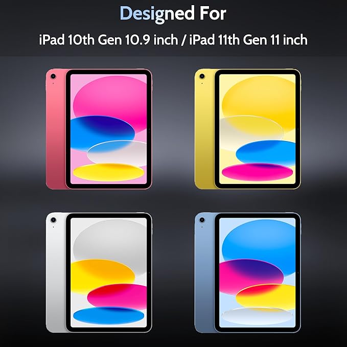 Peslv 4 Way Magnetic Privacy Screen Protector for iPad 10th Gen 2022 10.9" & iPad 11th Gen A16 2025 11", Removable 360 Spy Private Filter, Anti Blue Light Glare Bubble-Free Black Security Protector