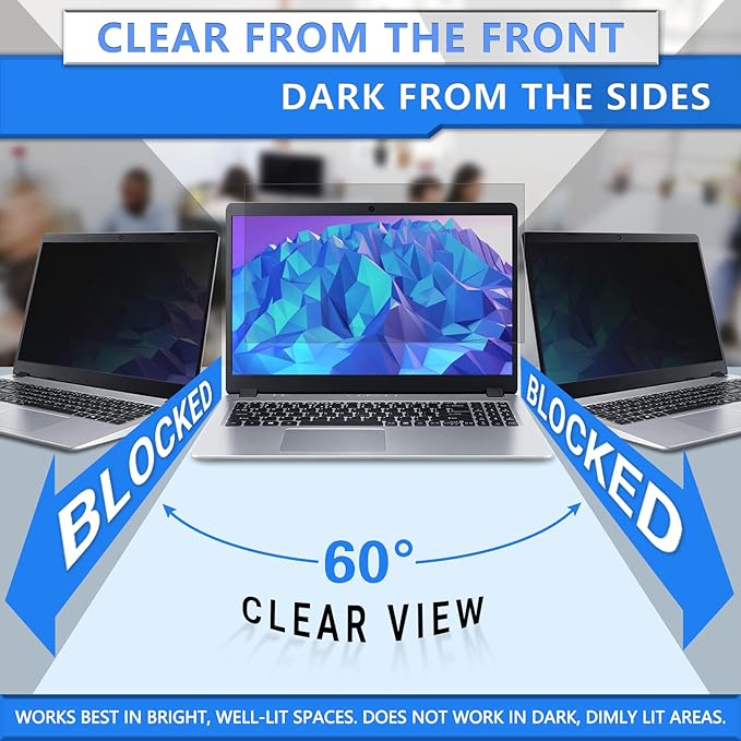 ZOEGAA 15.6 Laptop Privacy Screen for 16:10 Ratio Computer Monitor, Possessing Many International Patents such as Privacy Filtration Membranes and International Trademarks
