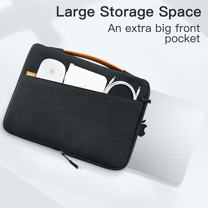 JETech Laptop Sleeve for MacBook Neo (A18 Pro), 13-14Inch MacBook Air/Pro (M1-M5, 2020-2026), Waterproof Bag with Portable Handle and Pocket, Compatible with 13-13.6 Inch Notebook (Black)