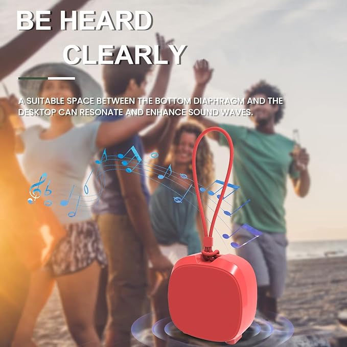 Speaker, Small Portable Bluetooth Wireless IPX5 Waterproof Shower Speaker,Loud Stereo Sound Deep Bass,Dual Pairing, RGB Lights,Long Playtime for Outdoor Party, Great Gift,1PC (Red)