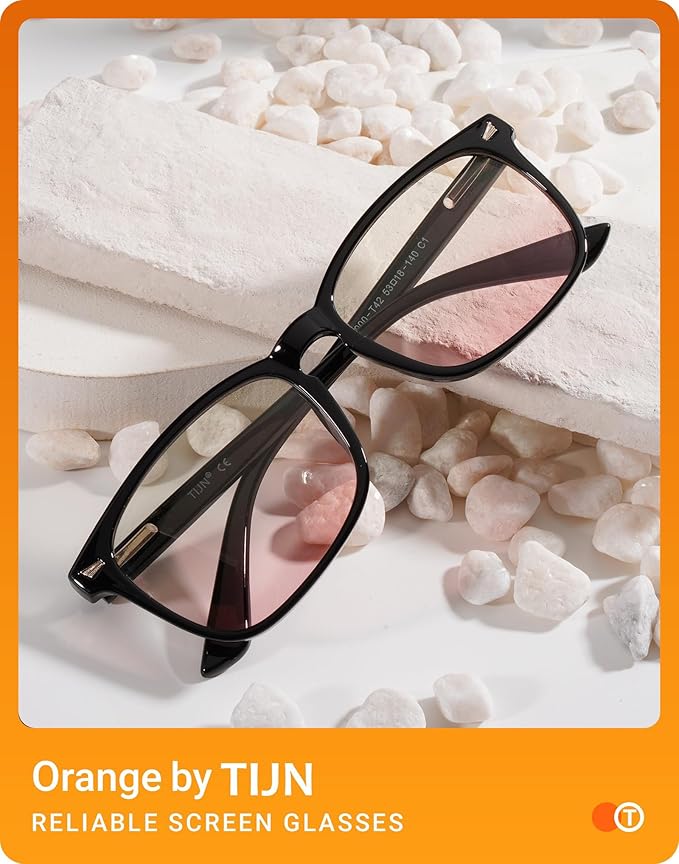 TIJN Blue Light Blocking Glasses for Women Men Square Frame Nerd Eyeglasses Anti Blue Ray Computer Screen Glasses