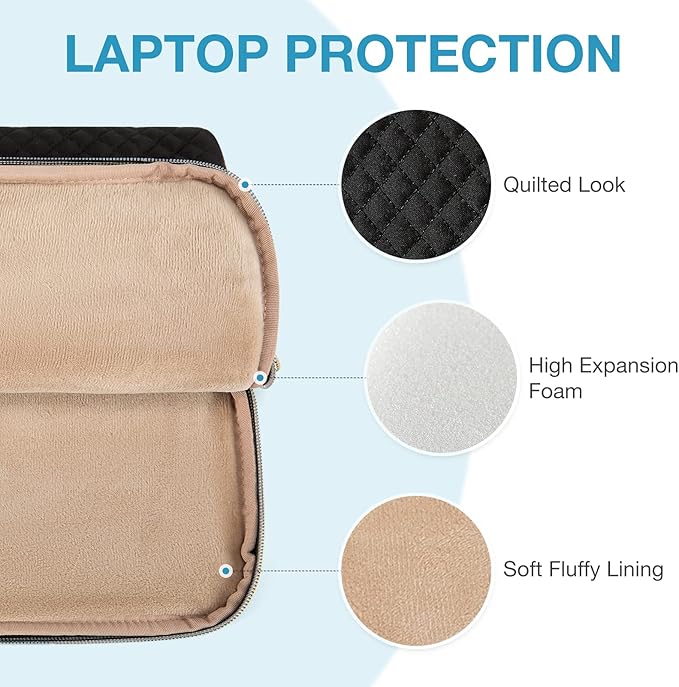 BAGSMART Laptop Case Compatible with 13-13.3 inch Notebook,Compatible with MacBook Pro 14 Inch,MacBook Air,Protective Carrying Bag with Pocket,Handles, Coffee Brown