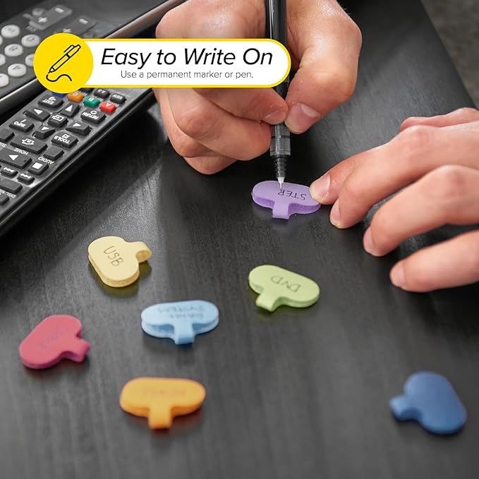 Wrap-It Storage Cable Labels - Oval, Macaron (36 Pack) - Write On Cord Labeler Wire Label Tags - Image 3