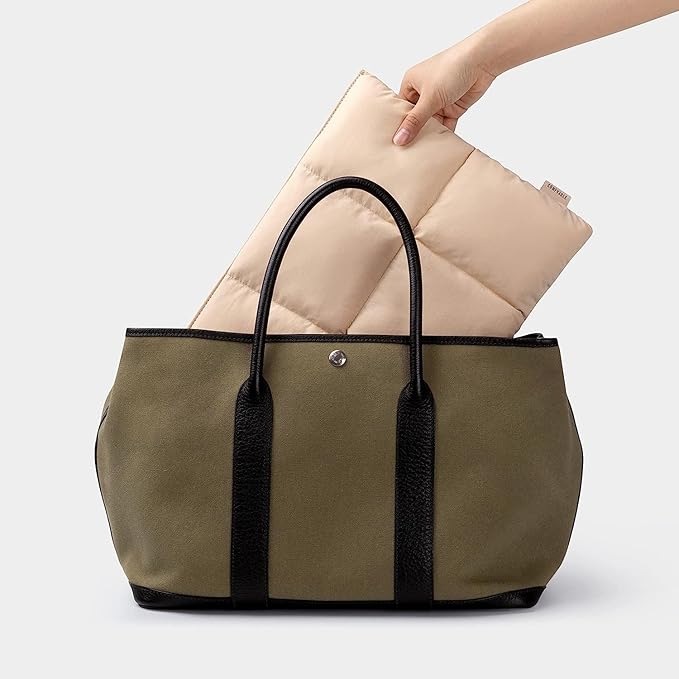 Comfyable Puffy Laptop Sleeve 13 Inch 14 Inch, Quilted Puffer Laptop Carrying Case for Women, Pillow Case Compatible with MacBook Air/Pro M5 M4 M3 M2 Pro/Max 2026, 13" MacBook Neo A18, Sand