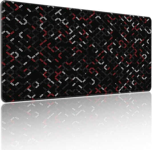 35.4 x 15.7 inches, Large Desktop Mouse pad, Keyboard and Mouse Pads for Work and Home Computers, and Large Laptop Mouse mat， (DM4-Red and White Checkered)