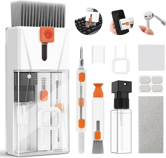 Professional Keyboard Cleaner Laptop Cleaning Kit - Keyboard Cleaning Kit for Computer MacBook iPhone AirPods iPad - Laptop Cleaner with Retractable Brush, 15ml Spray, Microfiber Cloth, Keycap Puller by CleaningAssistantforDevices