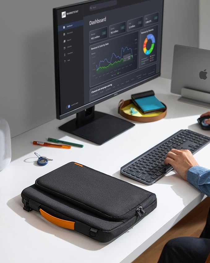 tomtoc 360 Protective Laptop Shoulder Bag for 13-inch MacBook Air M5/A3449(2026), M4/A3240, M3/A3113, M2/A2681, M1/A2337, Macbook Neo & Pro M2/M1, Water-Resistant Laptop Accessory Carrying Case Sleeve