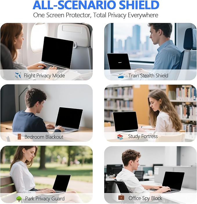 Magnetic Privacy Screen Protector for MacBook Air 13/13.6 Inch (2022-2026, M2/M3/M4/M5), Removable Anti Spy Glare Blue Light Shield for 13.6" Mac Laptop Privacy Filter