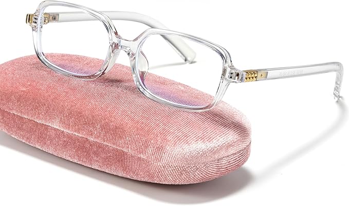 Slocyclub Square Blue Light Blocking Glasses for Women Men Vintage Rectangular Frame Eyeglasses Retro Small Square Glasses