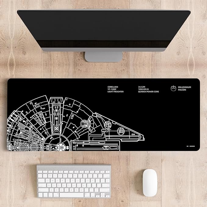 Mousepad Desk Mat Gaming Large Keyboard Cute Office Desktop Computer Laptop Black XXL Long Giant Big Cool Modern Design Unique for Women Girls Men Boys Gamer Oversized Wide 30x12'' Mousepad