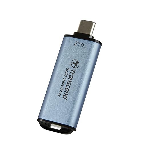 Transcend ESD300 2TB External SSD, Up to 1,050MB/s, Type C USB Drive for iPhone17,16,15, iPad&Mac/Pixel10/Tesla/Steam Deck/ROG Ally/MSI Claw/Android/PS5, Smart TV, USB 3.2 Gen2 Portable SSD- Sky Blue - Image 2