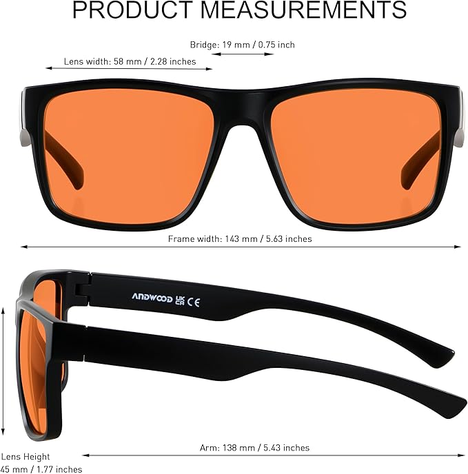 ANDWOOD Blue Light Blocking Glasses Men Women Computer TV Gaming AR Coatings Lens Improve Sleep Naturally Producing Melatonin