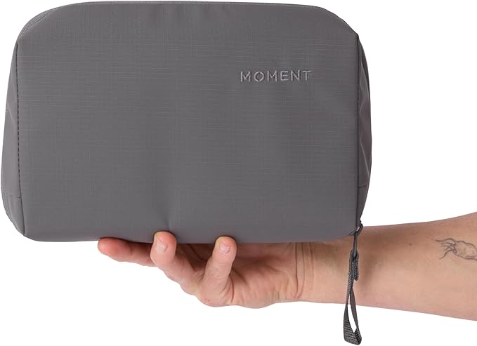 Moment Everything Tech Organizer – Water-Resistant Travel Pouch for Cables, Chargers & Accessories | Regular & Mini Sizes (Gray, Regular)
