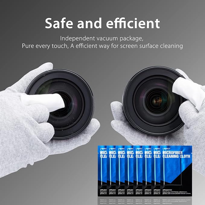 VSGO 11-in-1 Mirrorless Camera Cleaning Kit for Canon,Nikon,Sony,Samsung,Fuji DSLR Cameras, Air Blower Lens Cleaning Pen Microfiber Cloth and Portable Bottle Included (VS-A8E) - Image 4
