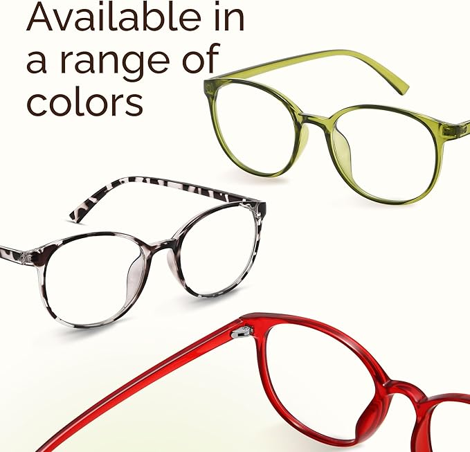 miyya Blue Light Blocking Glasses Women, Fashion Round Transparent Anti Blue Light Glasses with Anti Eyestrain & UV Glare