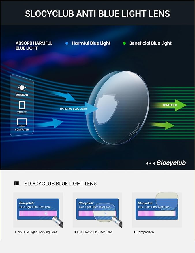 Slocyclub Square Blue Light Blocking Glasses for Women Men Vintage Rectangular Frame Eyeglasses Retro Small Square Glasses