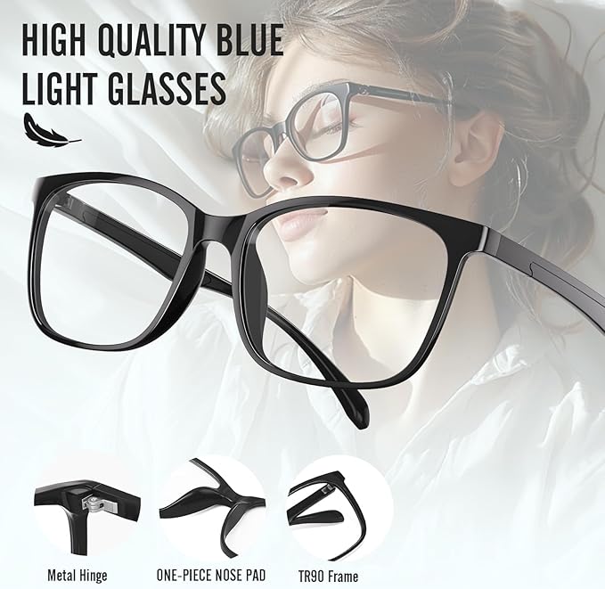 Blue Light Glasses For Men & Women - Anti Glare Computer Blue Light Blocking Glasses with UV Protection for Gaming