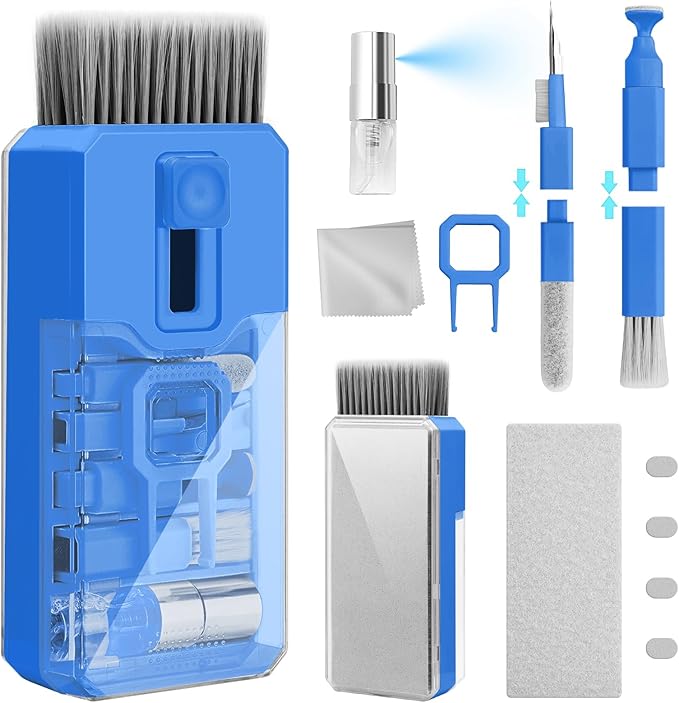 Ordilend Keyboard Cleaning Kit Laptop Cleaner, All-in-One Computer Camera Cleaning Kits Brush Tool, Multi-Function PC Electronic Cleaner for iPad iPhone Pro Earbuds Camera Monitor with Patent, SkyBlue by Ordilend
