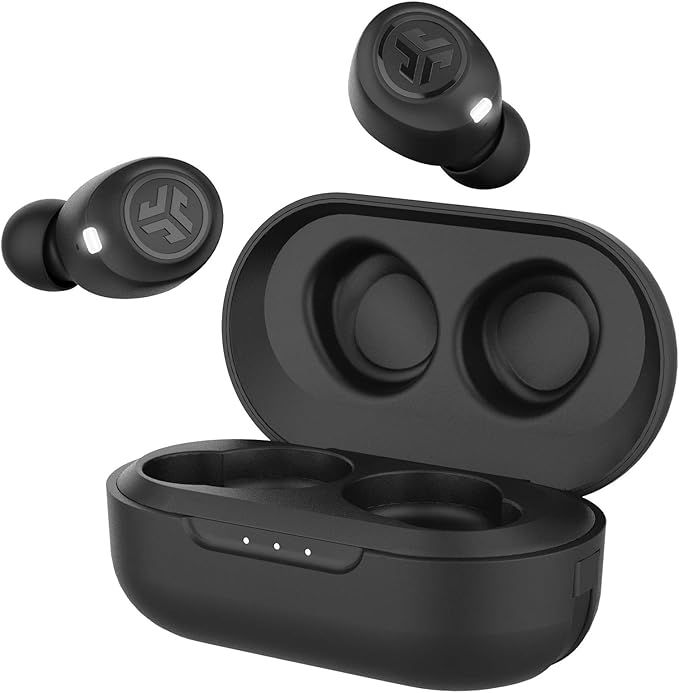 JLab JBuds Air True Wireless Signature Bluetooth Earbuds + Charging Case, Black, IP55 Sweat Resistance, Bluetooth 5.0 Connection, 3 EQ Sound Settings Signature, Balanced, Bass Boost