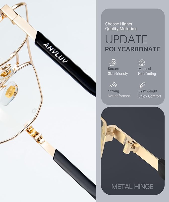 ANYLUV Blue Light Glasses for Woman/Men, Blue Light Blocking Glasses Women Computer Gaming Glasses for Eye Protection