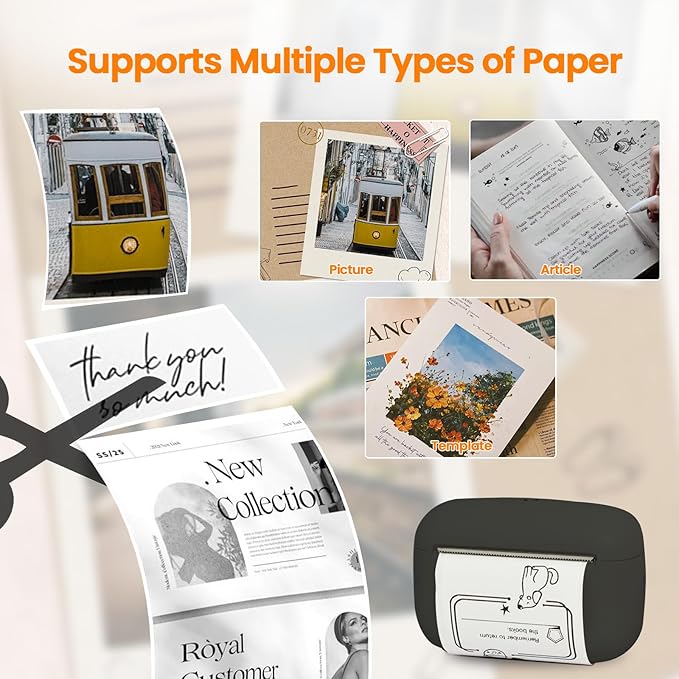 Label Maker Machine with Tape: Portable Sticker Printer, Support Continuous Label, Sticker Maker Machine with Multiple Templates for Home, Kitchen, School, Office Organization, Black