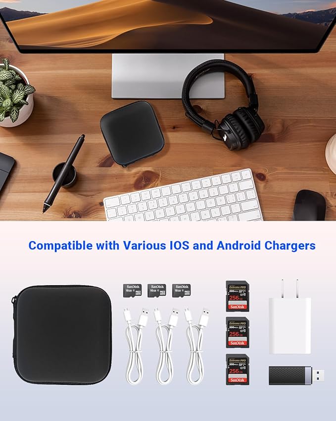 Small Waterproof Tech Organizer Pouch (3.86x3.86x1.5in) - Compact Travel Storage Bag for Chargers, Cables & Gadgets, Internal Space 3.31x3.31x1.18in (Black)