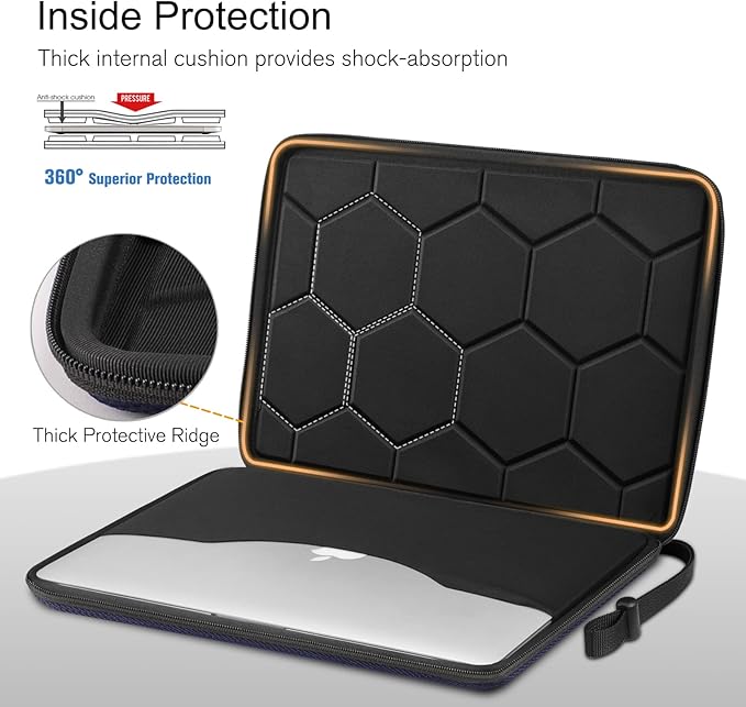 FINPAC Hard Laptop Sleeve Case for 15.3 inch MacBook Air M5 M4 M3 M2 (2026-2023) A3448 A3241 A3114, 16.2 inch MacBook Pro 2026 M5/M4/M3/M2/M1 Pro/Max, Waterproof Case for Surface Laptop, Deep Blue