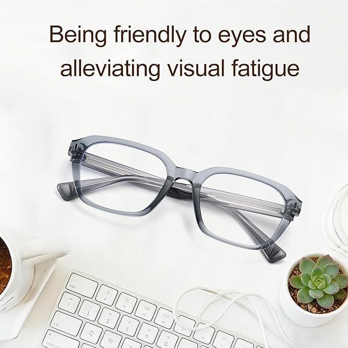 Dollger Blue Light Glasses Men Rectangle Vintage Anti BlueLight Blocking Glare Cute Trendy Computer Gaming UV Eyeglasses