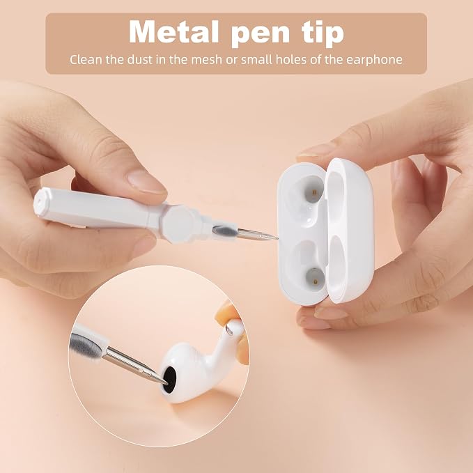 360?? Rotating Cleaner Kit for Airpods Pro 1 2 3 Multi-Function Cleaning Pen with Soft Brush Flocking Sponge for Bluetooth Earphones Case Cleaning Tools - Image 4