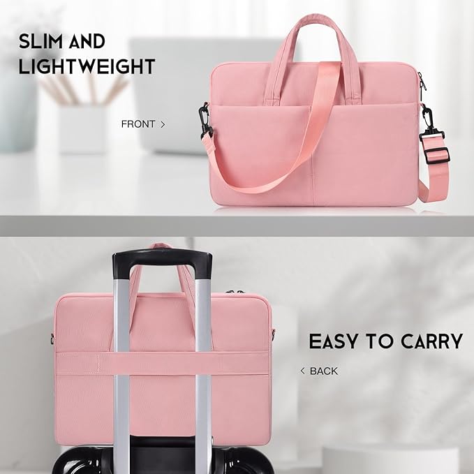 14 Inch Laptop Case Sleeve Carrying Bag for HP Chromebook/EliteBook/Stream, MacBook Air 15.3 M4, Lenovo IdeaPad Flex 5,13.5 Inch Surface Laptop 7/6, ASUS Dell Acer Samsung, Pink