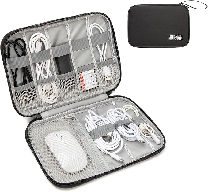 Electronics Organizer Travel Case,Travel Cable Organizer Pouch - Portable Storage Bag for Cord, Charger, Phone, Earphone, Electronic Accessories for Travel & Daily Use