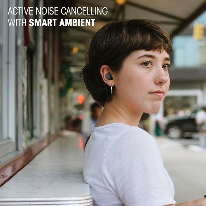 JBL Vibe Buds 2 - True Wireless Noise Cancelling Earbuds with JBL Pure Bass Sound & Smart Ambient technology, 4mics for crisp, clear calls, up to 40Hrs of Playback, IP54 Dust & Water resistant (Black)