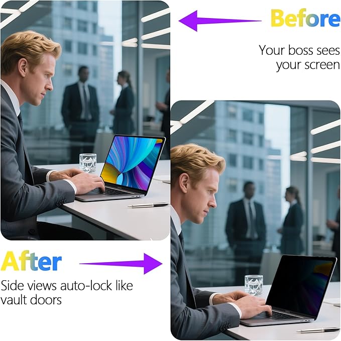 Magnetic Privacy Screen Protector for MacBook Air 13/13.6 Inch (2022-2026, M2/M3/M4/M5), Removable Anti Spy Glare Blue Light Shield for 13.6" Mac Laptop Privacy Filter