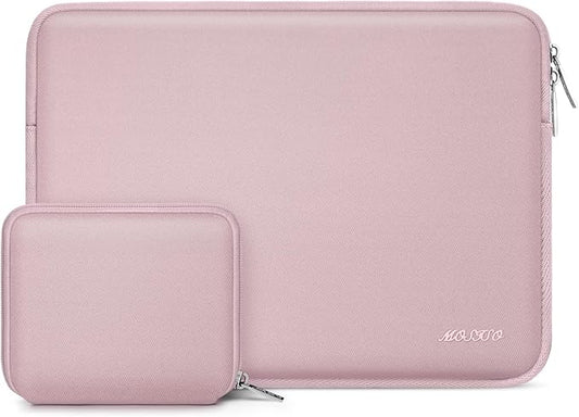 MOSISO Laptop Case 15 inch, 15 inch Laptop Sleeve Bag Compatible with MacBook Air M5 A3448 M4 A3241 M3 A3114 M2 A2941 2026-2023, Dell XPS, Neoprene Computer Sleeve Bag with Small Case, Baby Pink