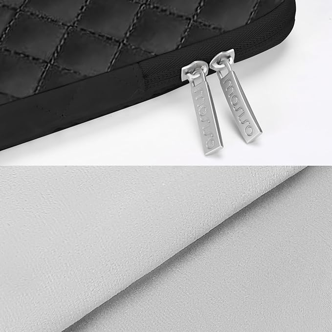 MOSISO Laptop Case 14 inch, 14 inch Laptop Sleeve Compatible with HP Lenovo Dell ASUS, HP Stream, Dell Latitude, Lenovo IdeaPad, Square Quilted Vertical Computer Bag with Pocket&Small Case, Black