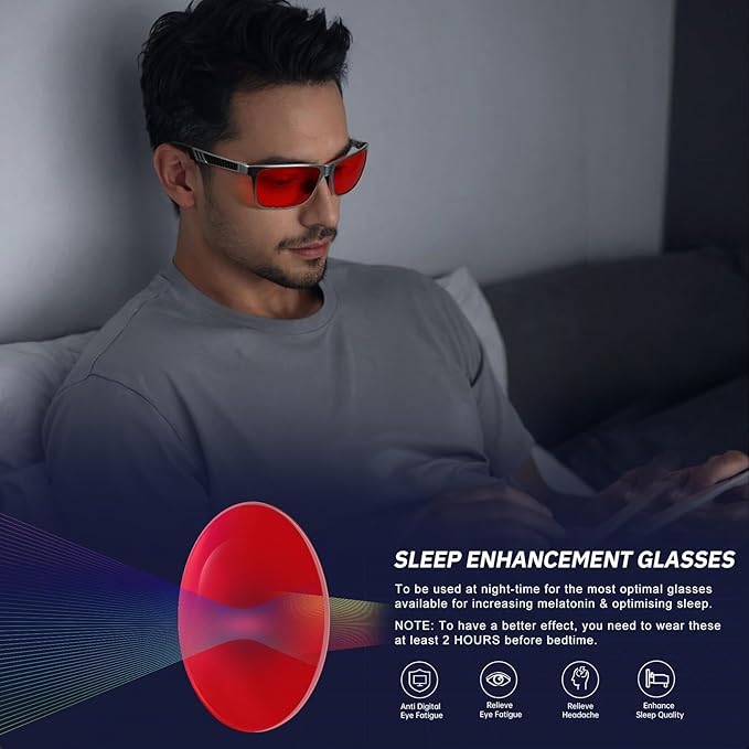 ANYLUV Blue Light Blocking Glasses Men Computer Gaming Glasses Lightweight Al-Mg Metal Anti Eyestrain Eye Protection