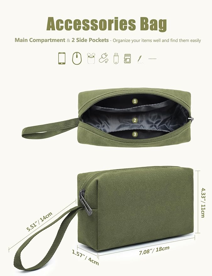 HYZUO 13 Inch Laptop Sleeve Case Bag with Adjustable Stand for MacBook Air 13 M5 A3449 M4 M3 M2 M1 2026-2018, 13" MacBook Neo 2026, MacBook Pro 13 M2 M1 2026-2016, Surface Pro, XPS 13, Olive Green