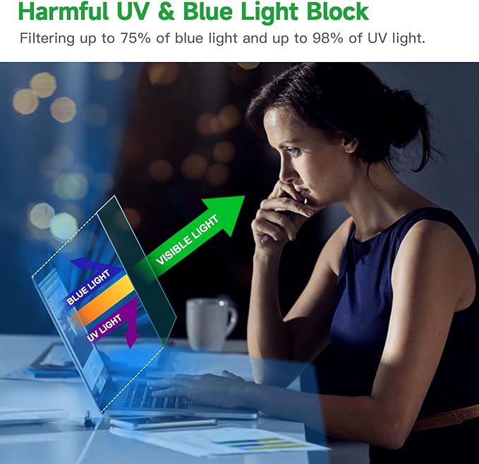 2 Pcs 17.3 Inch Anti Blue Light Screen Protector, Reduce Eye Strain Matte Anti Glare Computer Screen Cover, Blue Light Blocking Screen Protector for HP/Lenovo/Dell/ASUS/Acer/Samsung 17.3’’ with 16:9