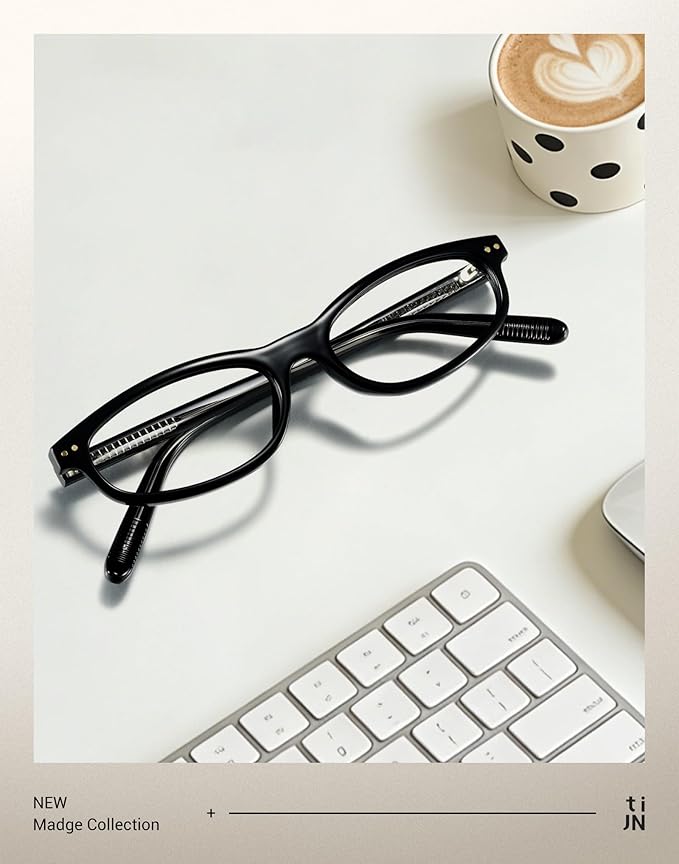 TIJN Blue Light Blocking Glasses Women Men Retro Cat Eye Square Oval Anti Glare Screen Computer Gaming Daily Eyeglasses TR90